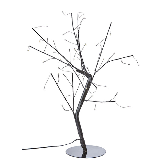 GLOW Träd med ljusslinga, 48 lampor, Svart