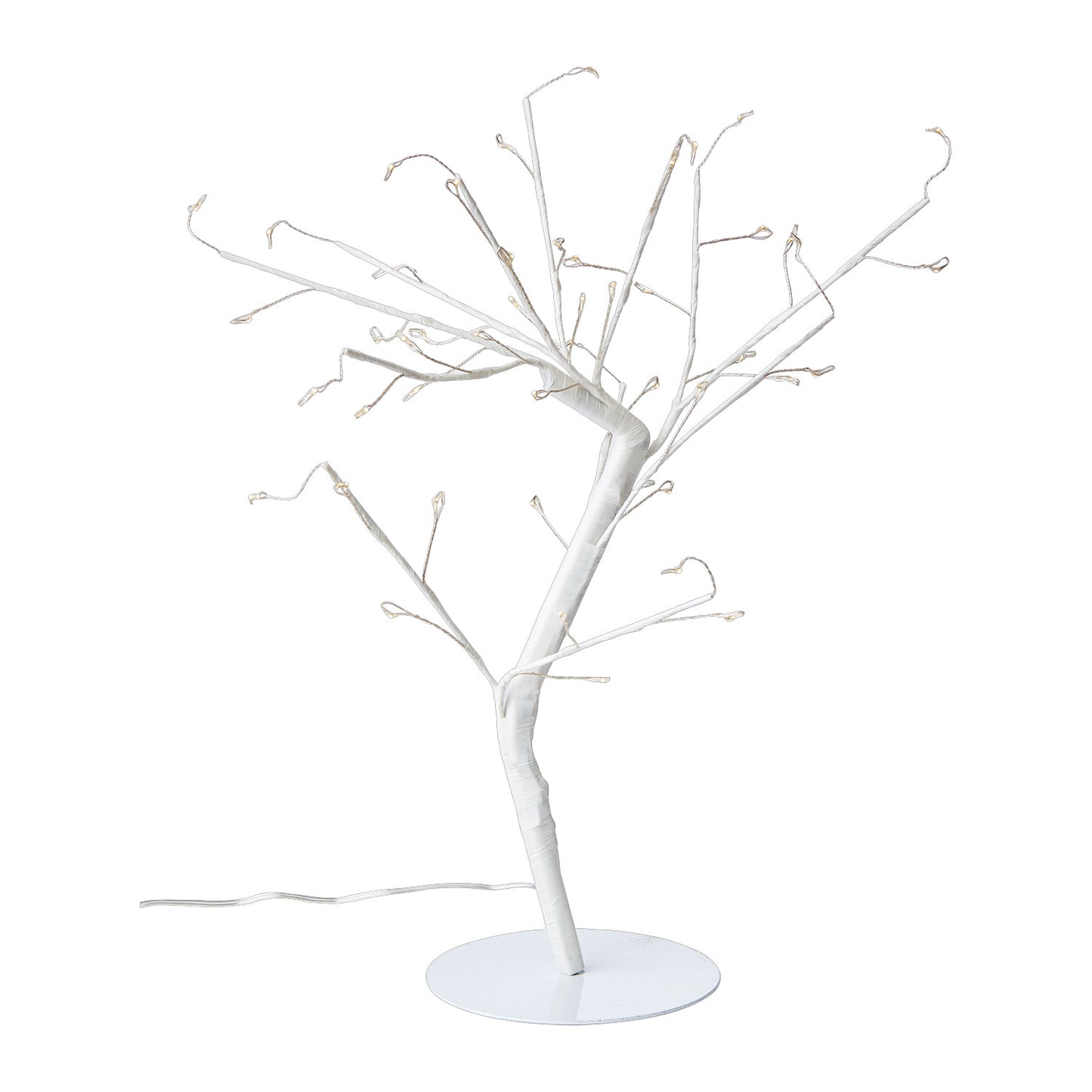 GLOW Träd med ljusslinga, 48 lampor, Vit