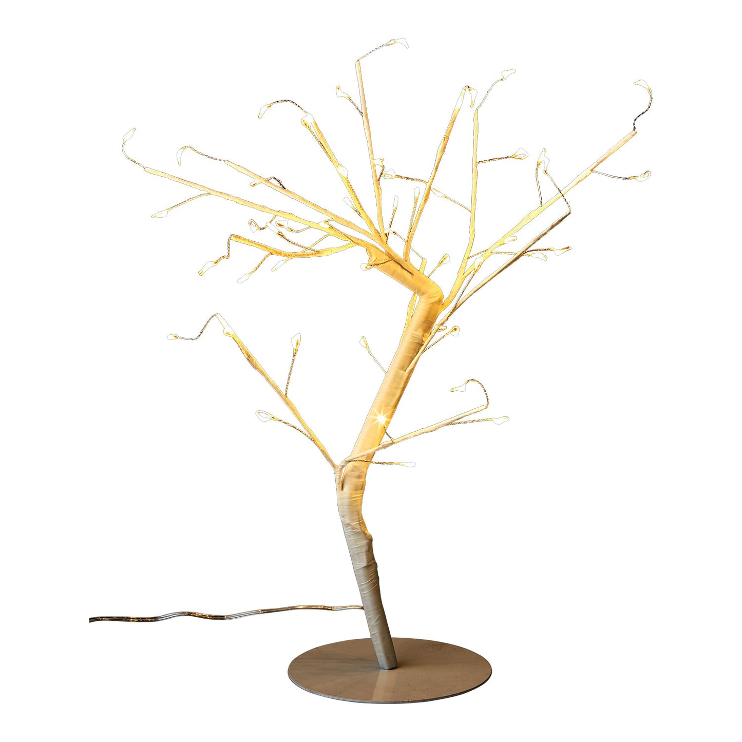 GLOW Träd med ljusslinga, 48 lampor, Vit