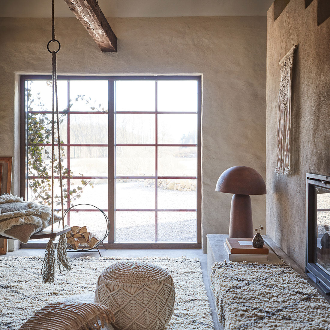 FUNGI Bordslampa L, Brun