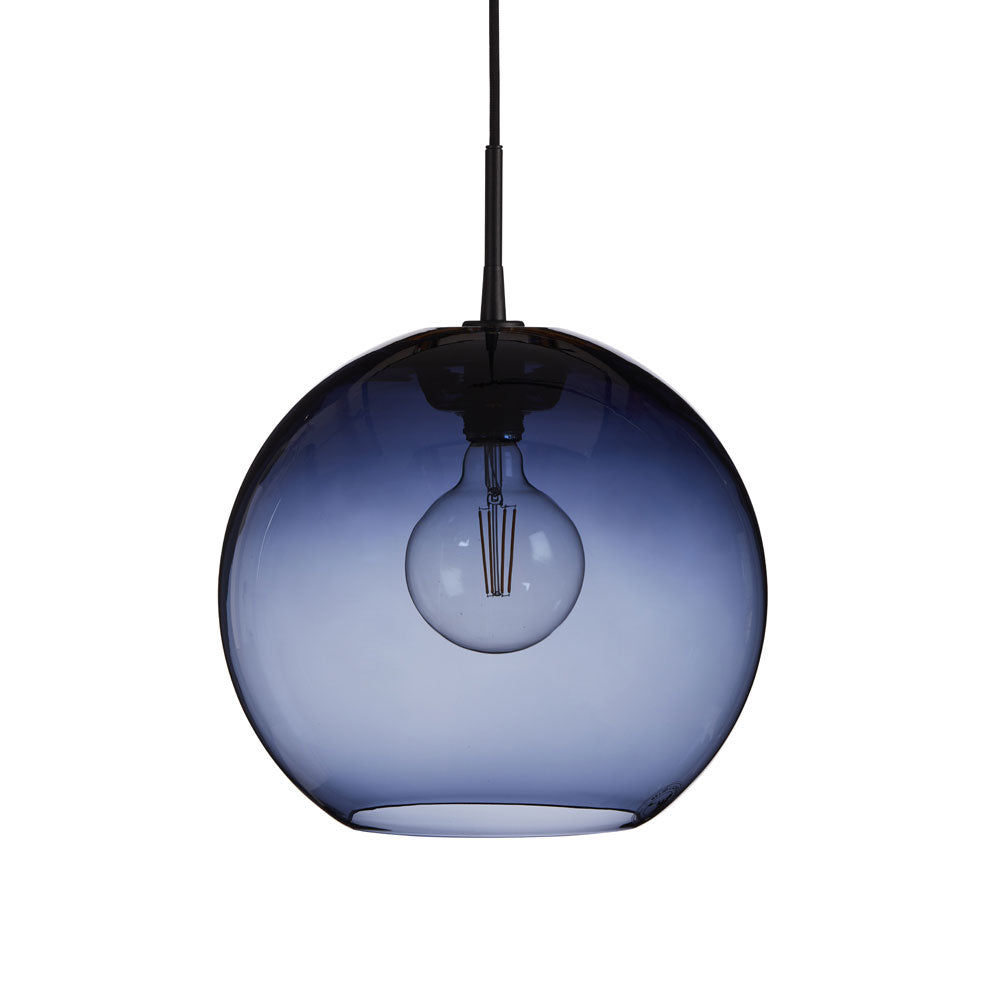 Pendel Gloria Ø38 svartstruktur/blått glas