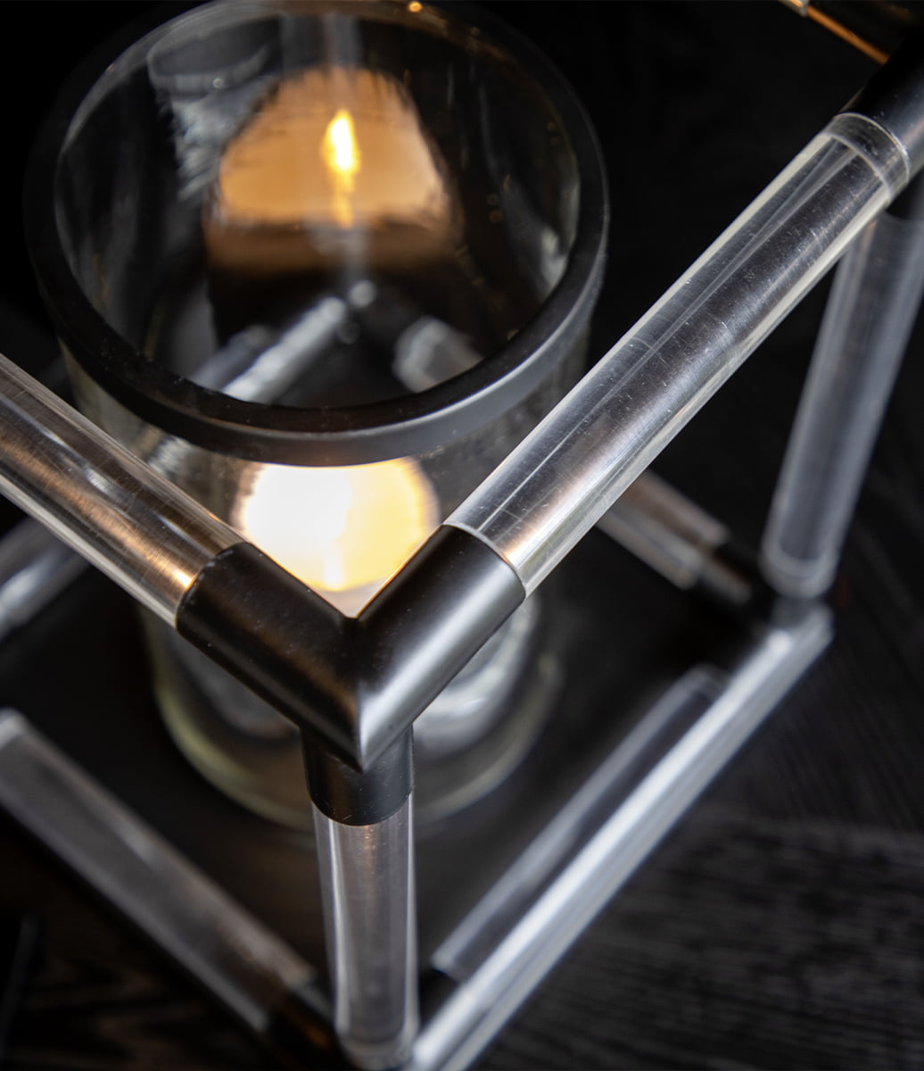 BALTIMORE lykta i metall och plexi - Medium