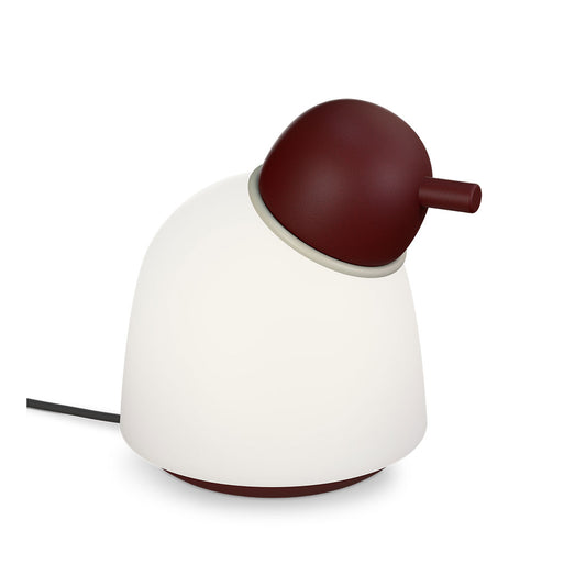 Bordslampa Bird höjd 21,5cm dark red/sand opal
