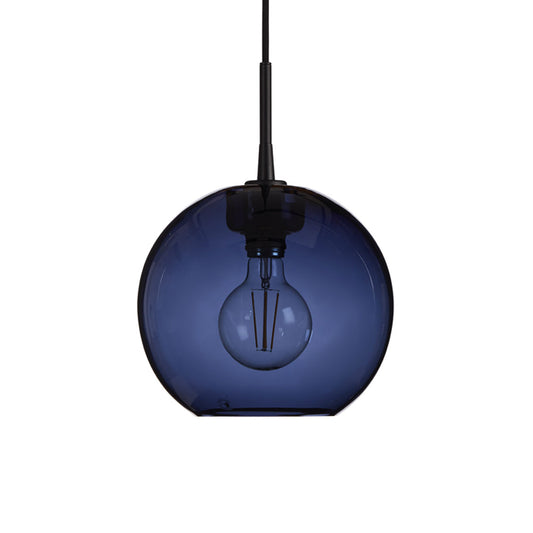 Pendel Gloria Ø26 svartstruktur/blått glas