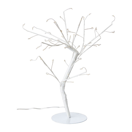 GLOW Träd med ljusslinga, 48 lampor, Vit