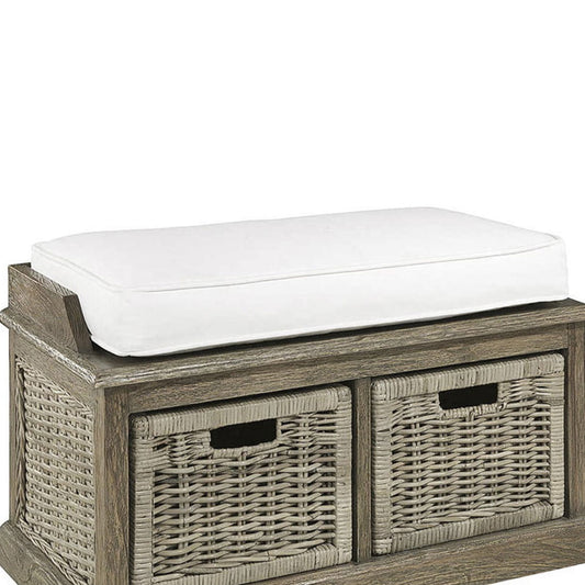Dyna till CUBU BENCH med 2 korgar, offwhite