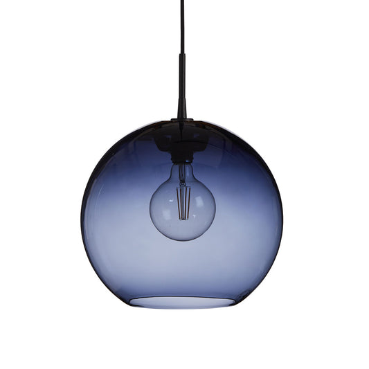 Pendel Gloria Ø38 svartstruktur/blått glas